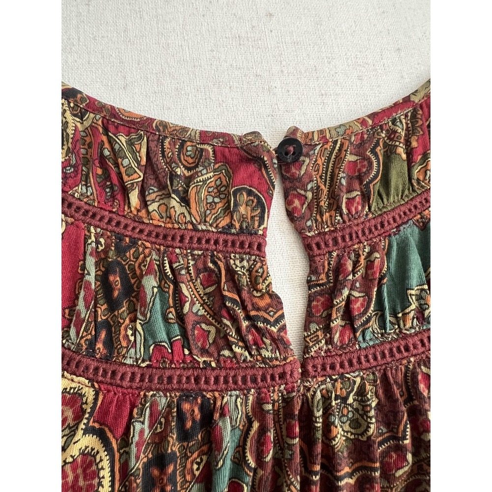 Lauren Ralph Lauren Top Womens Medium Multicolor Paisley 3/4 Sleeve Boho Tunic - Picture 5 of 8